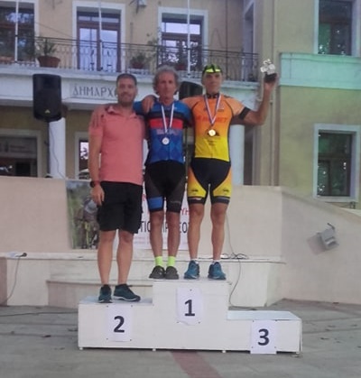 2ος ο καλαματιανός ποδηλάτης Β. Μυστριώτης του Ευκλή στα Σέρβια Κοζάνης. 17