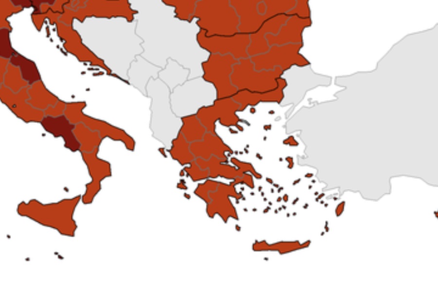 Χάρτης ECDC: «Κοκκίνισε» όλη η Ελλάδα, αυξήθηκε ο δείκτης θετικότητας 3