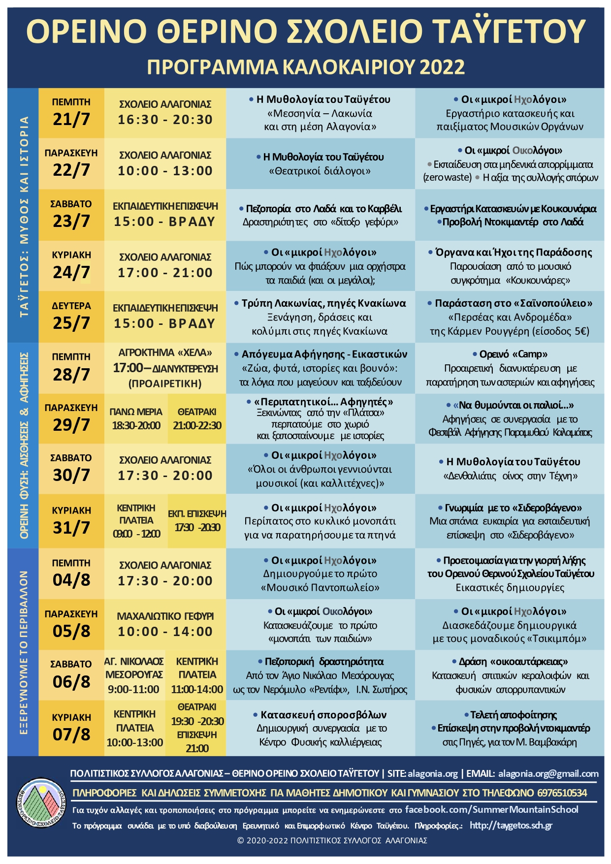 Για δεύτερη χρονιά θα λειτουργήσει το Θερινό ορεινό σχολείου Ταϋγέτου - Πρόγραμμα καλοκαιριού 2022 10