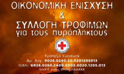 Ελληνικός Ερυθρός Σταυρός: Άνοιγμα λογαριασμού και συγκέντρωση τροφίμων για τους πυρόπληκτους 2