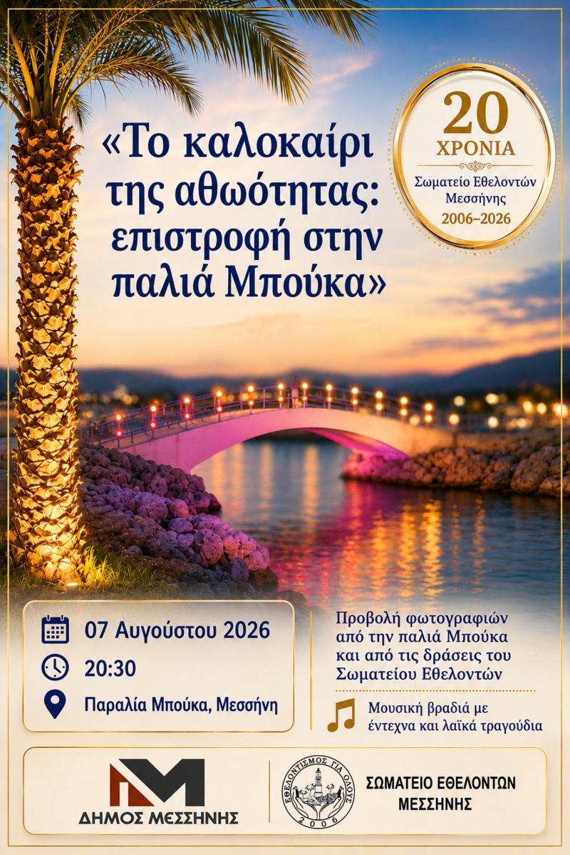 «Το καλοκαίρι της αθωότητας» επιστρέφει στην παλιά Μπούκα – Απόψε η επετειακή εκδήλωση 18 «Το καλοκαίρι της αθωότητας» επιστρέφει στην παλιά Μπούκα – Απόψε η επετειακή εκδήλωση 7